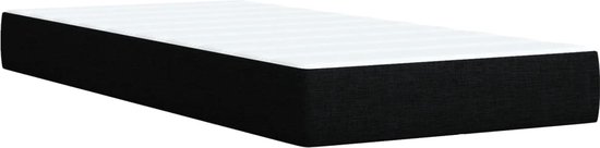 vidaXL - Boxspring - met - matras - stof - zwart - 100x200 - cm