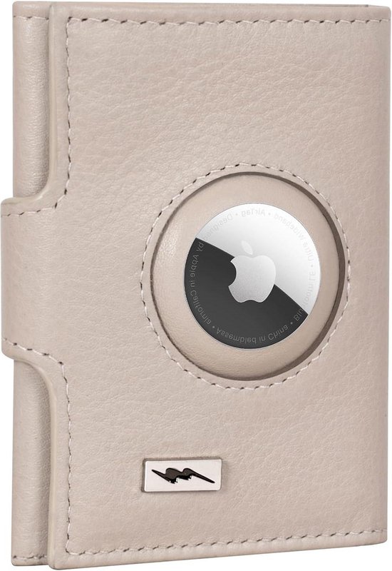 Lederen Slim Wallet met Muntvak en RFID-bescherming - Crème Beige