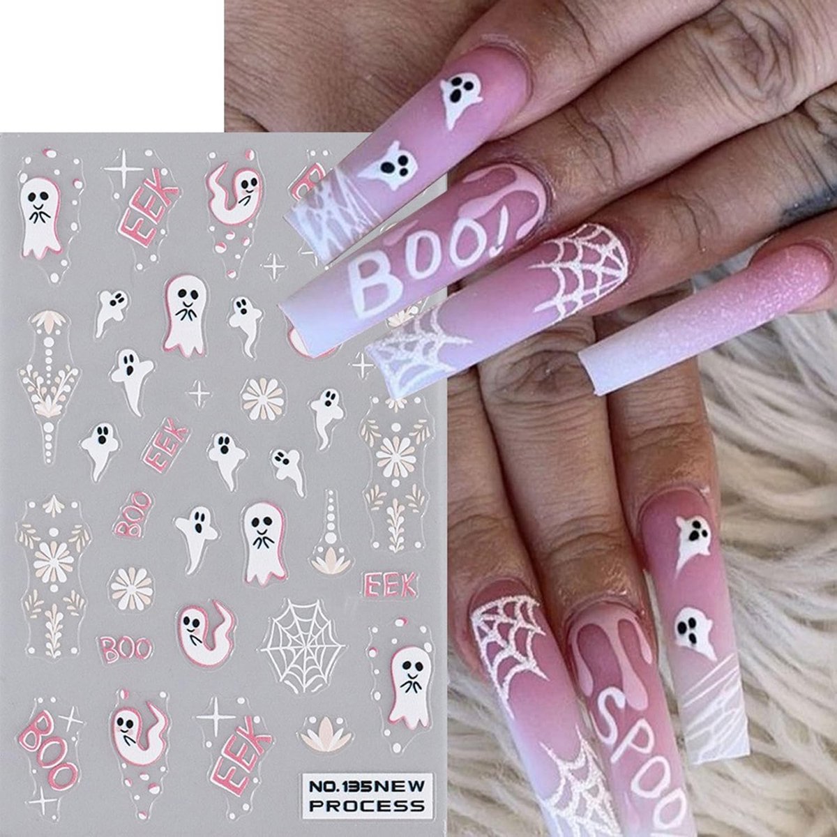 Elysee Beauty - Halloween nagelstickers - 6 vellen - Zelfklevend nageldecoratie - skull, scream, scary design stickers - Nail art tools for DIY manicure — cadeau in Hobby - foto 3