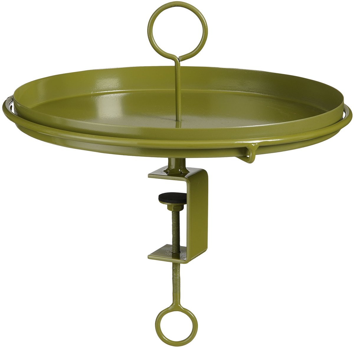 Mica Decorations Aston Dienblad met Klem - H30 x Ø31 cm - Metaal - Donkergroen