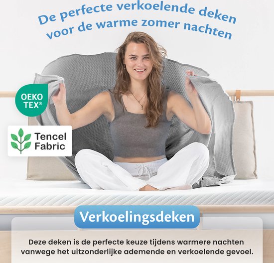 Blumtal Koeldeken 150x200 cm - Bamboe Zomerdeken - OEKO-TEX gecertificeerde - Koelende Deken - Zelfkoelende Deken - Koeldeken voor Bed - Ivoor