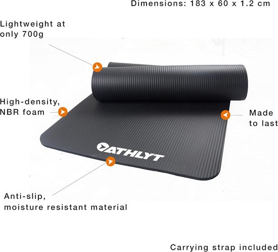 Gymnastiekmat zwart - voor fitness, yoga en pilates van Gymna — afbeelding 5