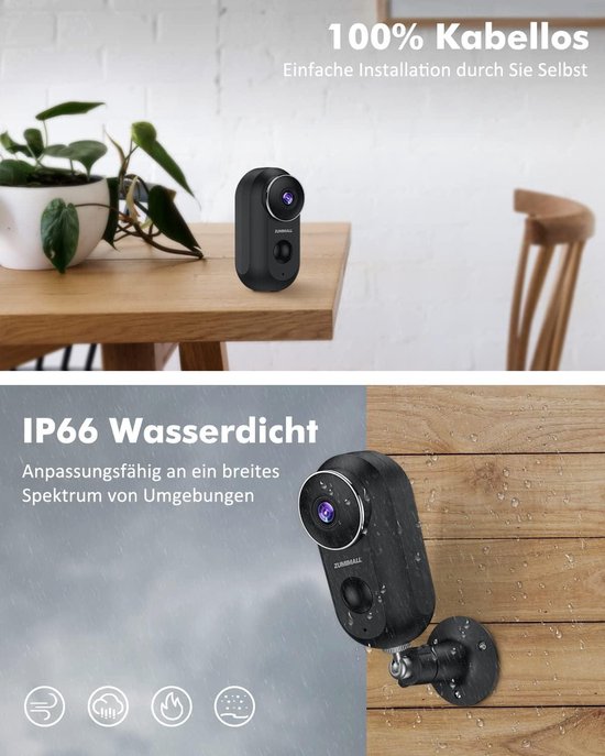 1080P Videocamera, Infrarood Nachtzichtcamera met 150 ° Groothoek, Draadloze Wifi-beveiligingscamera voor Thuis, Ondersteuning voor Slimme Bewegingsdetectie, voor Kinderen, Oppas, (white