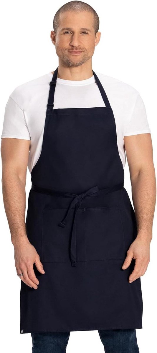 Unisex Butcher Apron Work Utility Apron - Black Cotton Blend