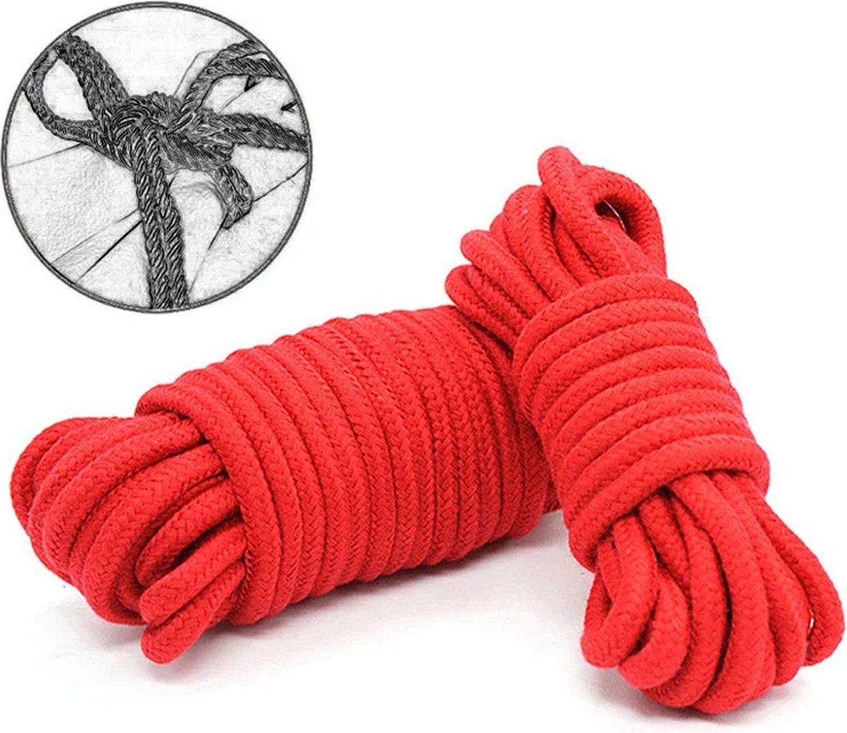 Goedkoopste CHPN - Bondagetouw - Touw voor bondage - 2x 10Meter - BDSM spel - Rood touw - Erotiek - Erotisch spel - Vastbinden - Partner vastbinden - Boeien