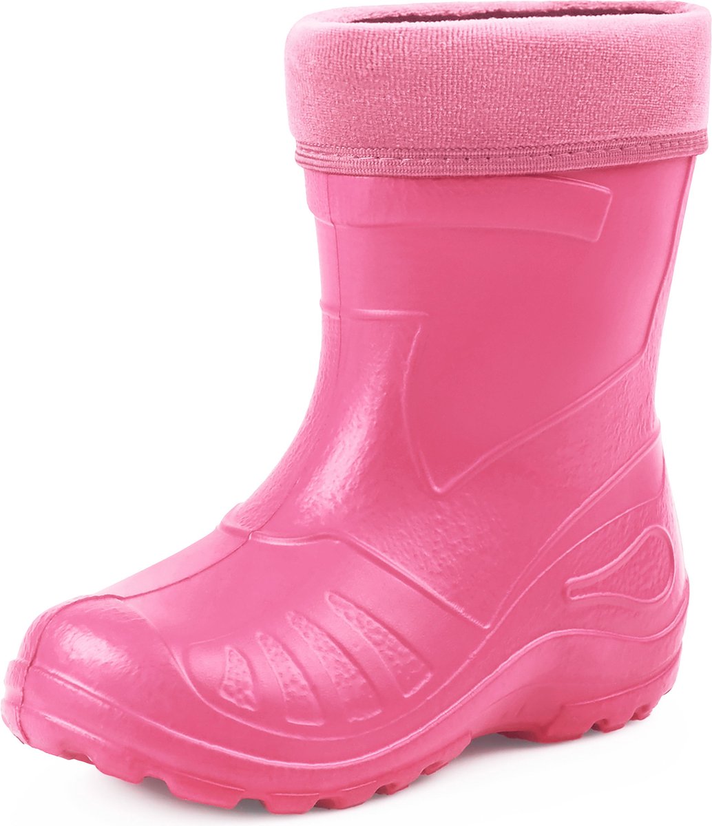 Ladeheid LA-KL-050 Kinder Regenlaarzen - Rubber - met Binnenschoen - EVA - Wasbare Binnenschoen - Lichtroze - 31