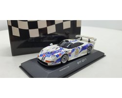 Minichamps Porsche 911 GT 1 1:43 Le Mans 1997 AG Stuck - Boutsen - Wollek - Modelauto - Schaalmodel - Model auto - Miniatuurautos - Miniatuur auto