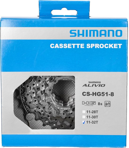 Cassette 8 speed Shimano Alivio GH51 11-32T — afbeelding 2