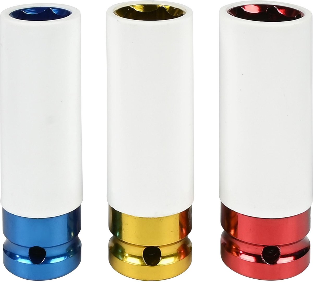 HASKYY 3-delige slagmoersleutelset dopsleutels SW17 / SW19 / SW21 mm beschermhulzen 1/2 voor wielbouten & wielmoeren ter bescherming van de lichtmetalen velgen CSE3-21