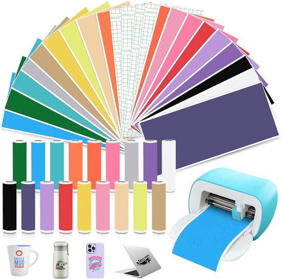 40 vellen zelfklevend vinyl voor Cricut Joy - Premium plotterfolie met 4 transferfolies