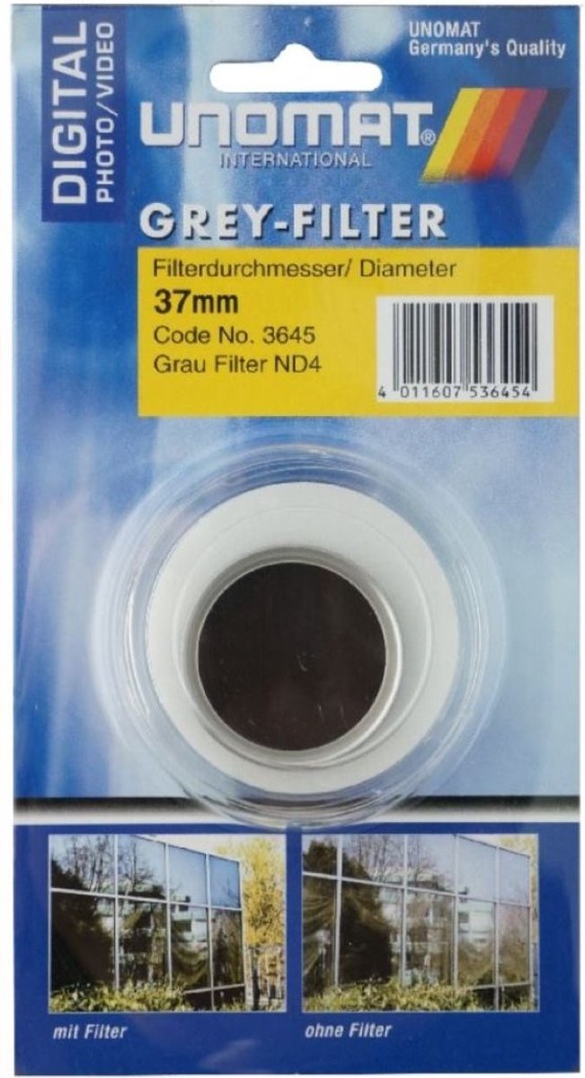 ND4 37mm zilvergrijs filter