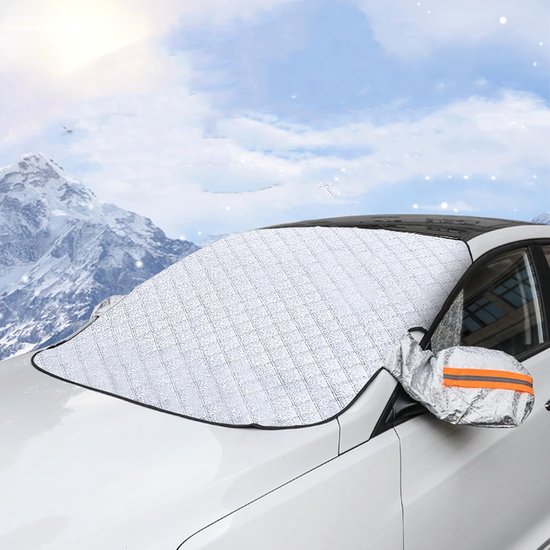 Autovoorruit sneeuwhoes - Zonneklep voorkomt vorst- en ijsvorming - Extra grote verdikking - 4 beschermingslagen - Geschikt voor auto's, vrachtwagens, bestelwagens - 130*220 mm