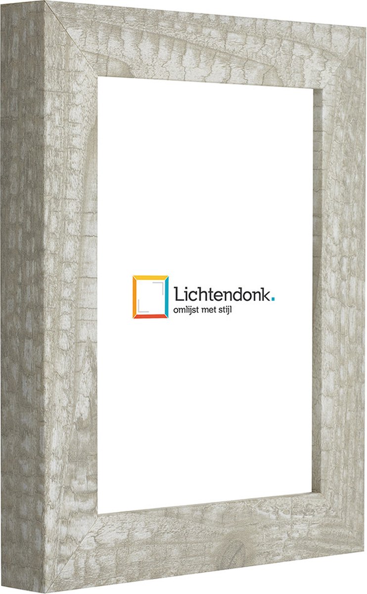 Lichtendonk Fotolijst - Wit Houtskool - Fotomaat 40x80 - Ontspiegeld ACRYLITE® - Art.nr. 10109921740803