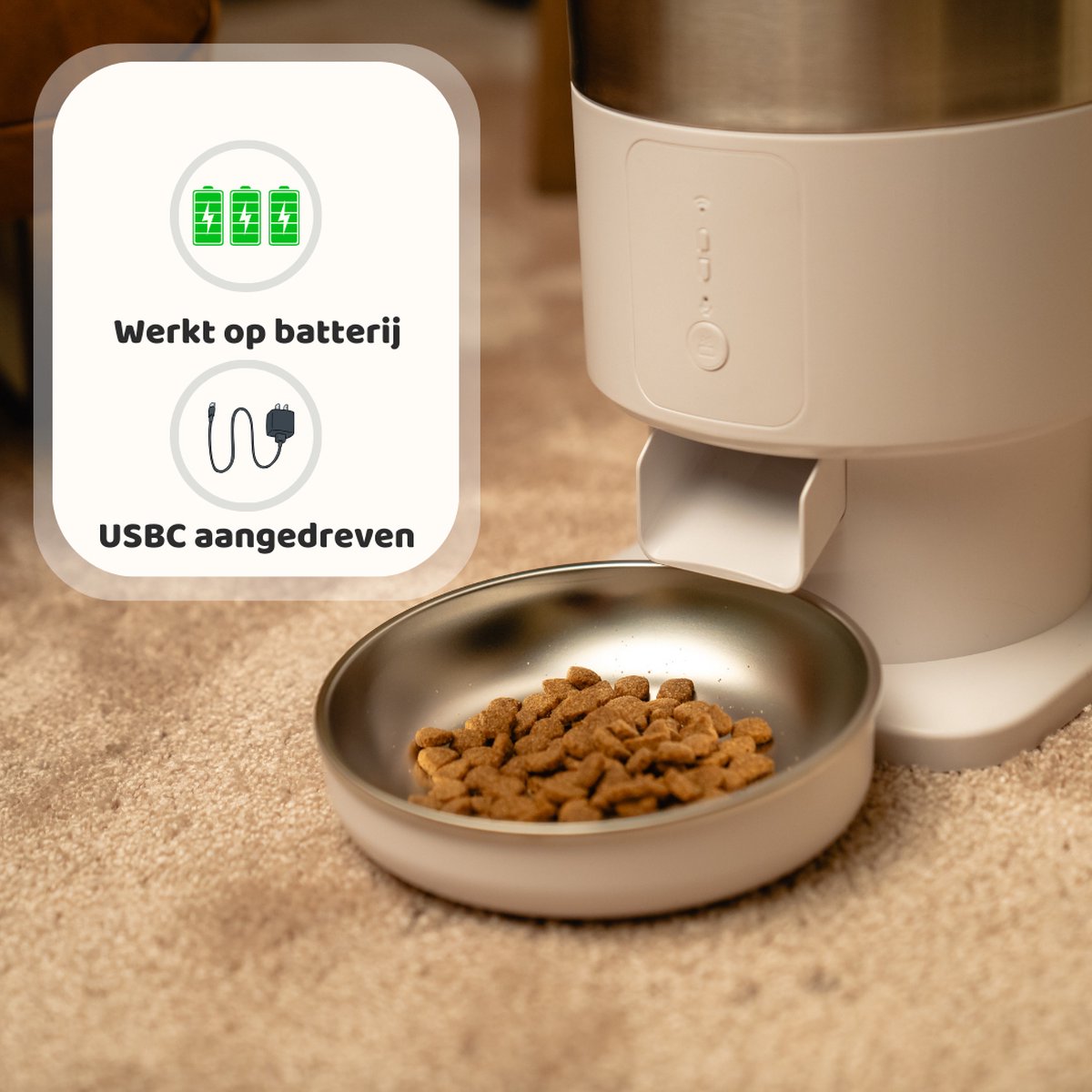 SmartPaw Automatische Voerbak Kat 2 L - Zwart - afbeelding 3