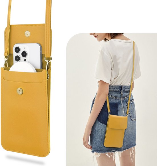 Mobielhoesje geschikt voor Sony Xperia PRO in GEEL Etui Case Cover Handtas voor dames