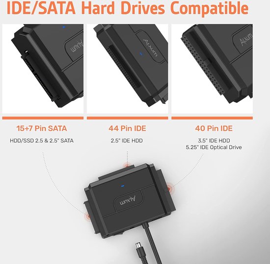 YINETTECH SATA to IDE Converter Hard Drive Converter Adapter Compatible With 2.5/3.5 SATA HDD to IDE Male Adapter For PC USB 2.0 male to IDE/SATA