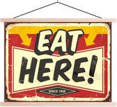 Porte-affiche avec affiche - Affiche scolaire - Alimentation - Vintage - Panneau publicitaire - Illustration - 150x113 cm - Lattes vierges