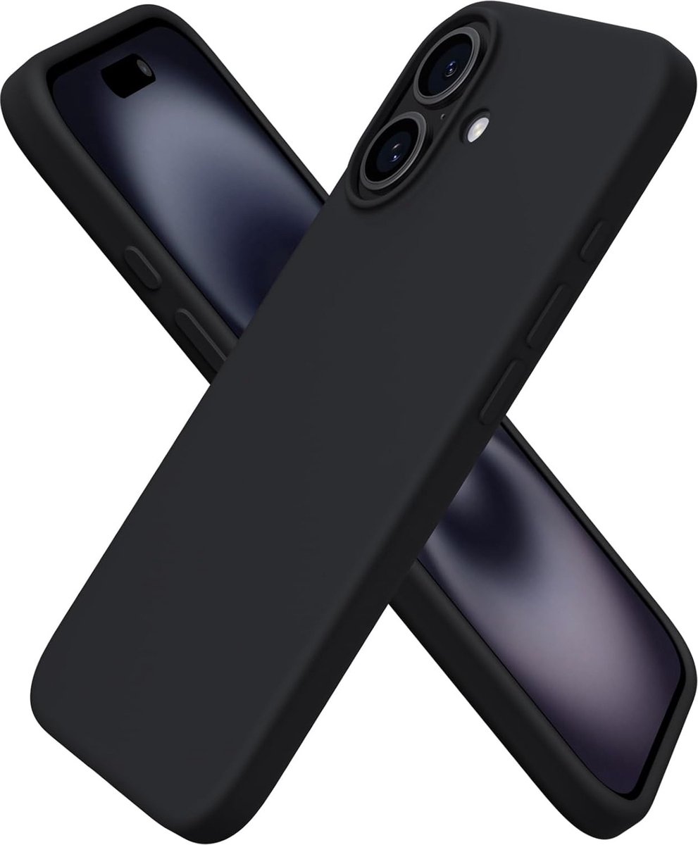 Hoesje geschikt voor iPhone 16 Plus hoesje Siliconen cover Zwart backcover
