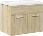 vidaXL - Meuble lavabo - avec - encastré - évier - sonoma - chêne