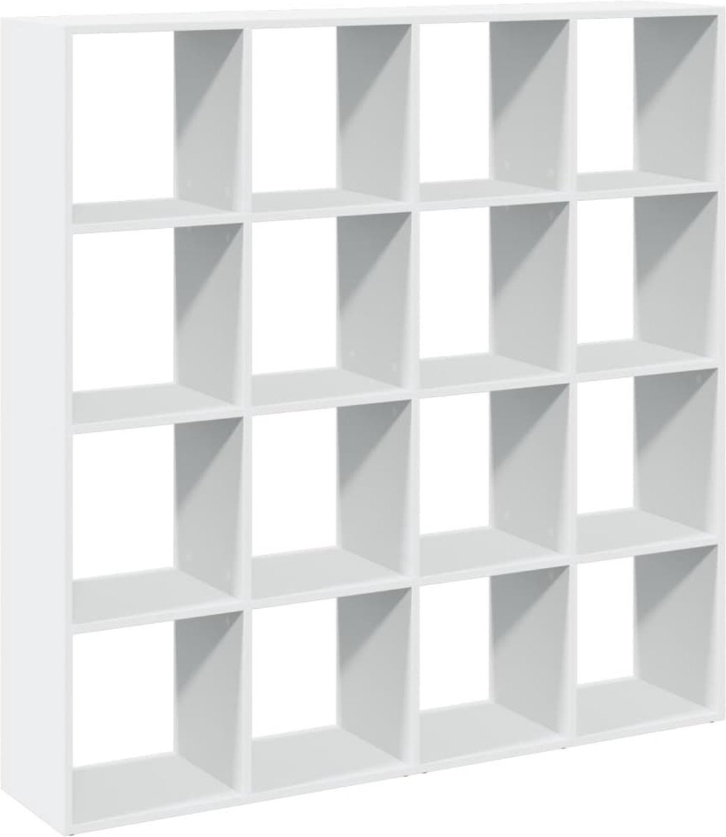 vidaXL - Boekenkast - 137,5x29x137,5 - cm - bewerkt - hout - wit