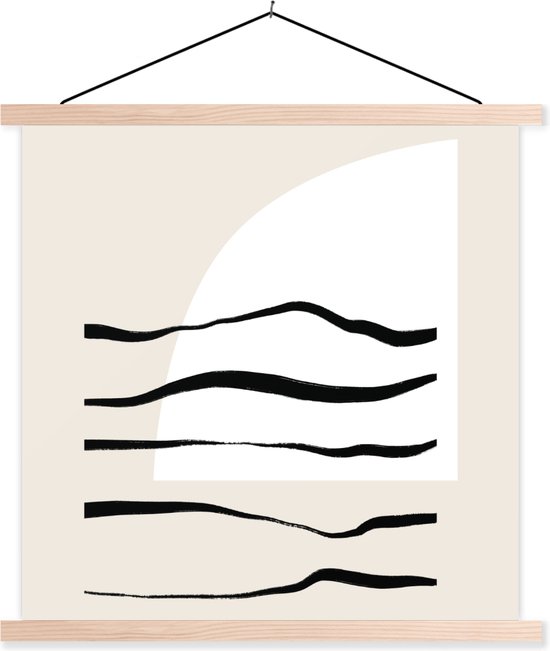 Porte-affiche avec affiche - Affiche scolaire - Abstrait - Ligne - Pastel - 120x120 cm - Lattes vierges