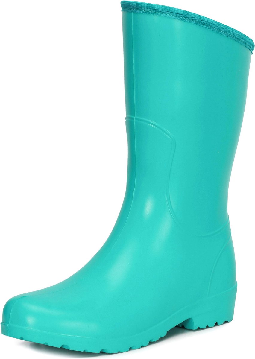 Ladeheid Dames Regenlaarzen - Gevoerd en Waterdicht - EVA - LA-DW-MooieShort - Turkoois - 36