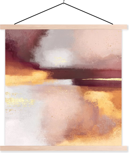 Porte-affiche avec affiche - Affiche scolaire - Peinture - Abstrait - Pastel - 120x120 cm - Lattes vierges