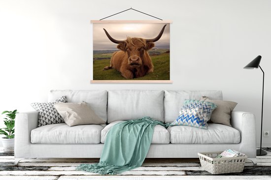 Porte-affiche avec affiche - Affiche scolaire - Highlander écossais - Animaux - Berg - 120x90 cm - Lattes vierges
