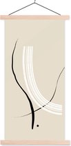 Posterhanger incl. Poster 90x180 cm - Schoolplaat - Lijn - Pastel - Design - Textielposter - Blanke latten