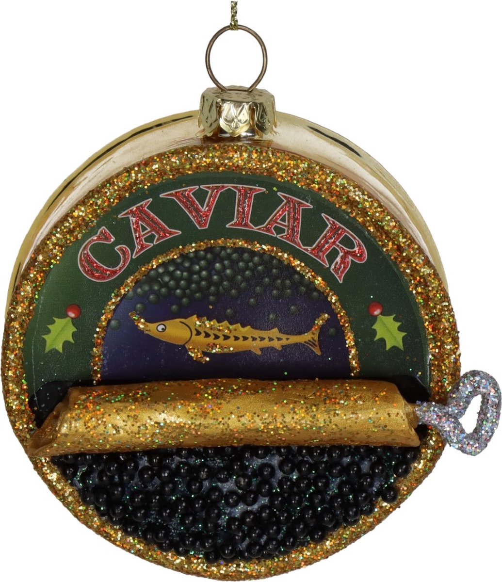 Kerstbal kaviaar glas multi 8.9 cm HD Collection