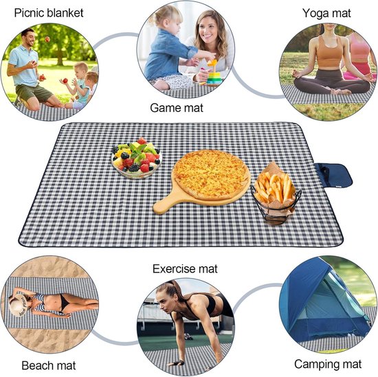 Picknickdeken Waterdicht, 200 * 200 Cm, Wasbare Outdoor Stranddeken Isolatie Zanddicht Picknickmat Campingdeken Met Handgrepen