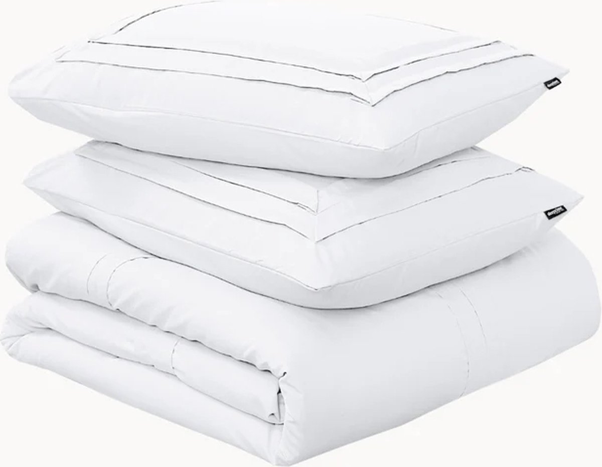 Y-not® - Mat Satijn Jesper - Microvezel - Dekbedovertrek - 1 Persoons - 140x200/220 cm -Wit