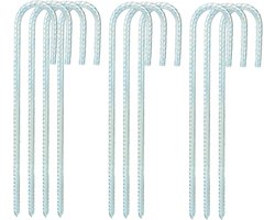 10X 30cm ø 8mm massief stalen grondankerharingen - extreem stabiel - verankeren kastelen hekken - trampolines dekzeilen tenten netten