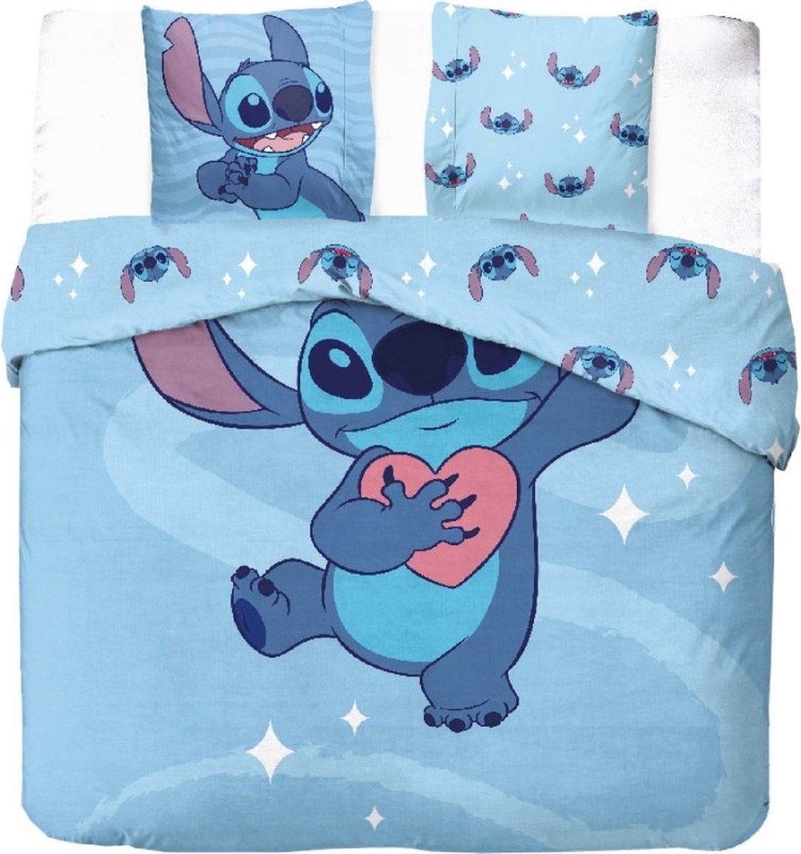 Disney - Lilo & Stitch - Dekbedovertrek - Lits Jumeaux - 240 x 220 cm - Katoen - Blauw