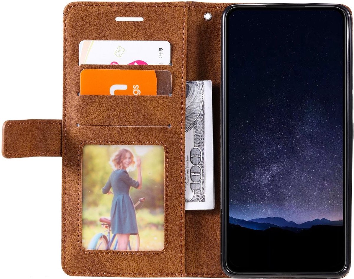 Mobigear Telefoonhoesje geschikt voor Google Pixel 9 Pro Hoesje | Mobigear Rhombus Bookcase Portemonnee | Pasjeshouder voor 3 Pasjes | Telefoonhoesje voor Pinpas / OV Kaart / Rijbewijs - Bruin