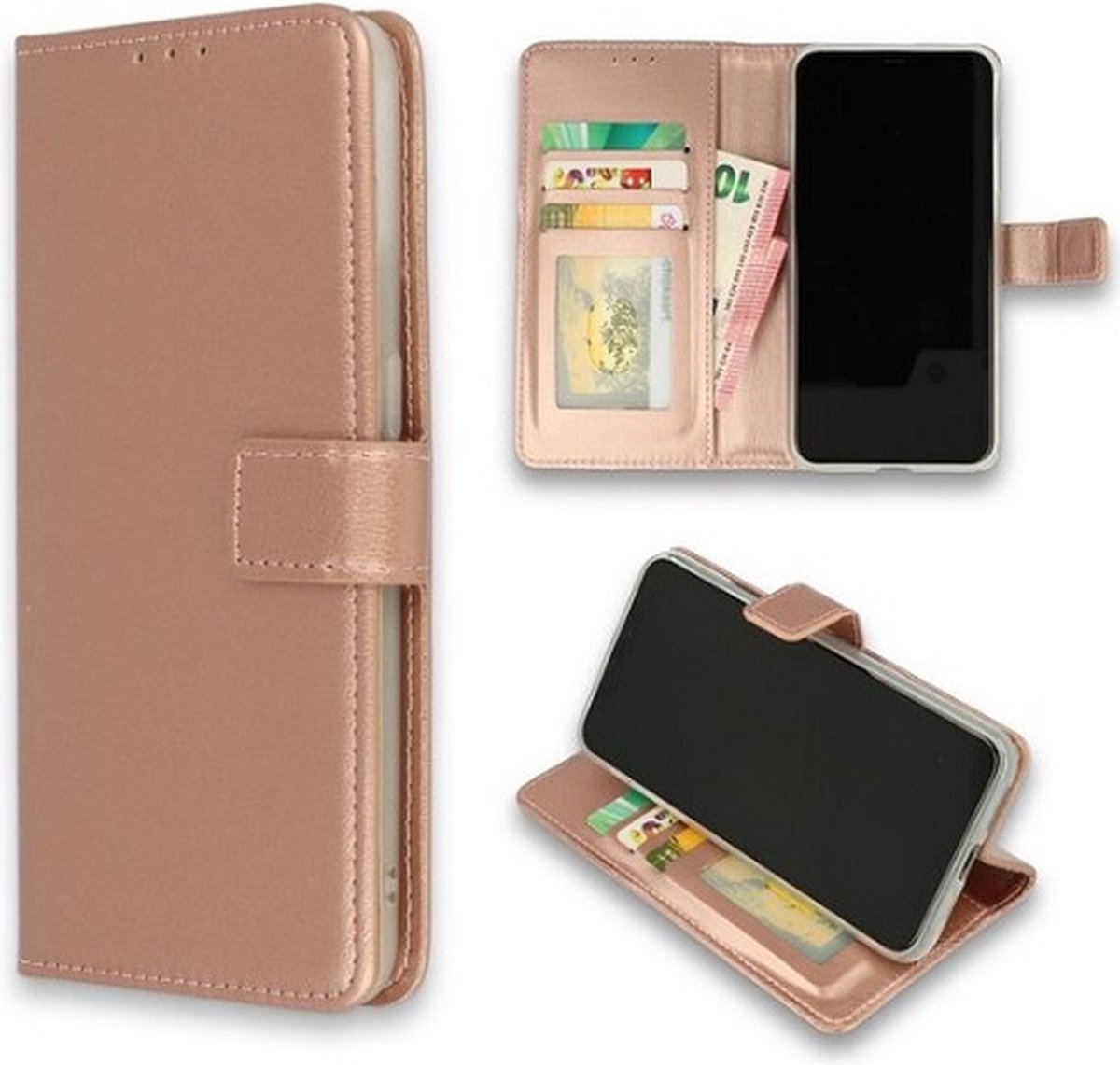 Oppo Find X3 Lite Hoesje Met Pasjeshouder Bookcase Goud