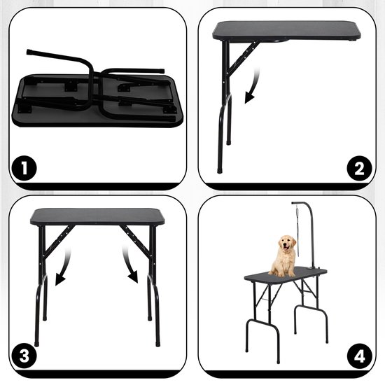 Vidaxl trimtafel voor huisdieren met 2 aanlijnopties (105 x 61 5 x 160 cm (l x b x h)) - Dierenbenodigdheden kopen? | Korting tot 22