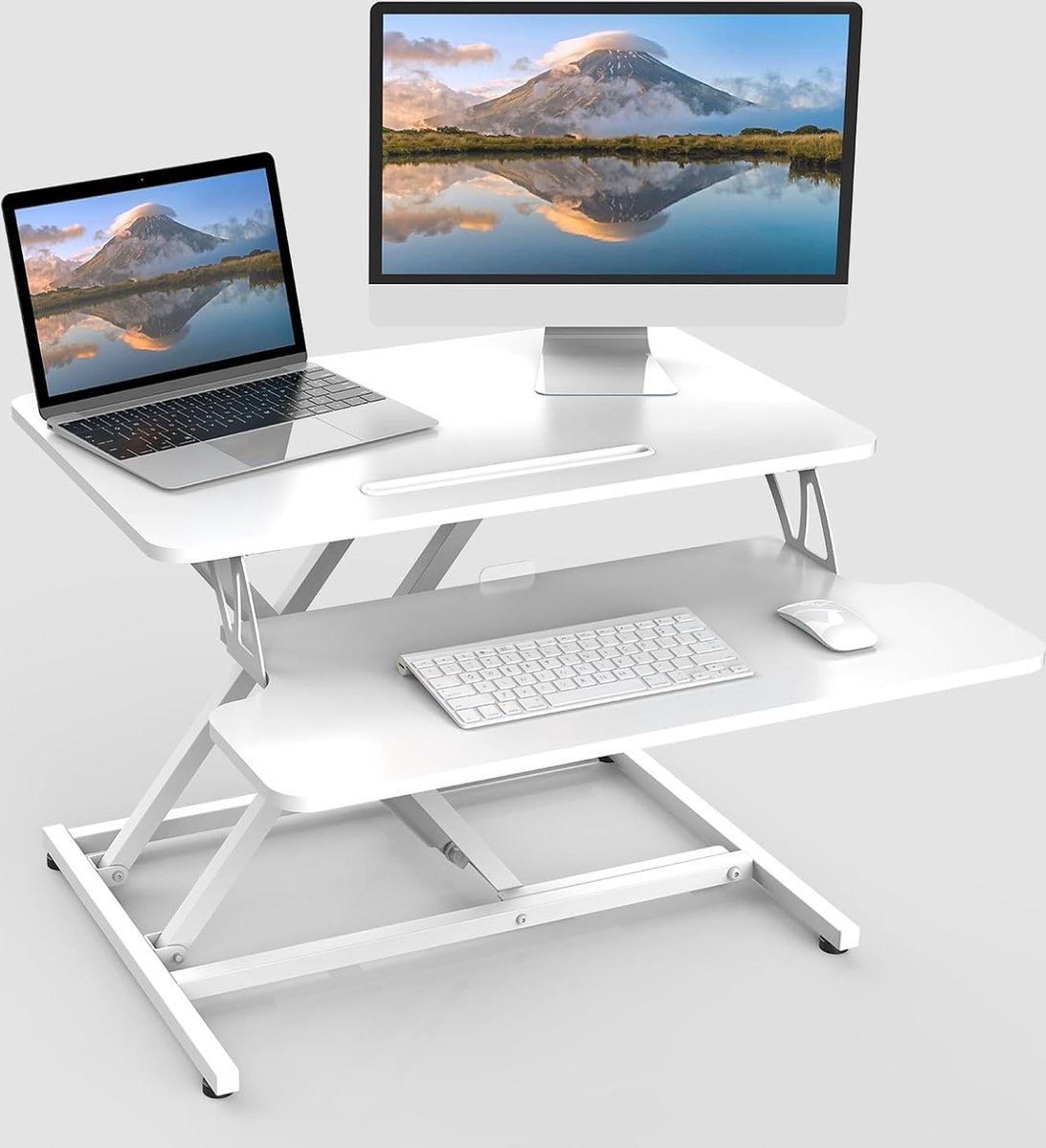 Goodivery ® In hoogte verstelbaar bureau met toetsenbordplank en grote werkruimte