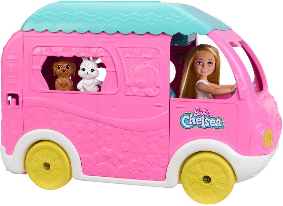 Barbie Chelsea Camper met hondje en konijn - Speelfigurenset — afbeelding 4
