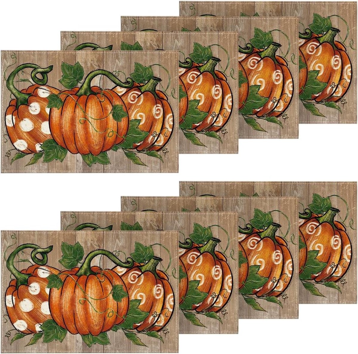 Lot De 4 Sets De Table Automne Chat Citrouilles Feuilles Rable, Lavables En Lin Napperons Antidrapants Et Rsis SET DE TABLE JETABLE - Maison