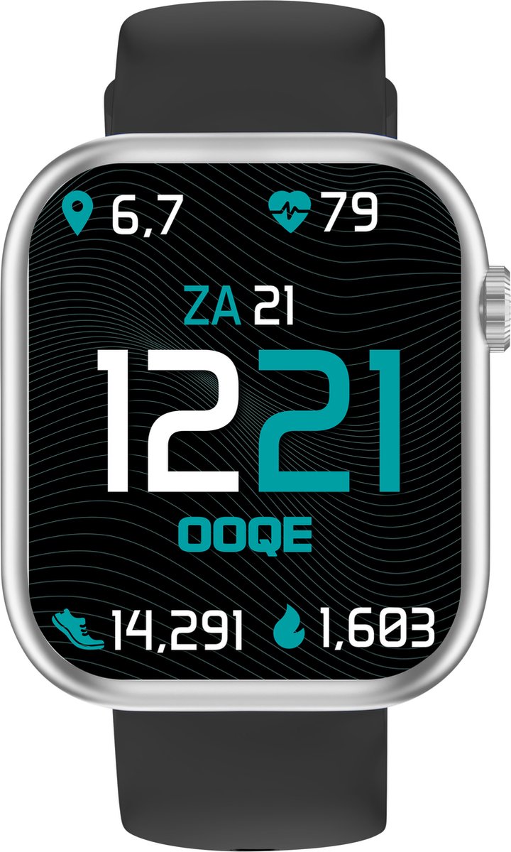 OOQE Watch Pro 7 Smartwatch Zwart/Zilver voor Heren en Dames - afbeelding 2
