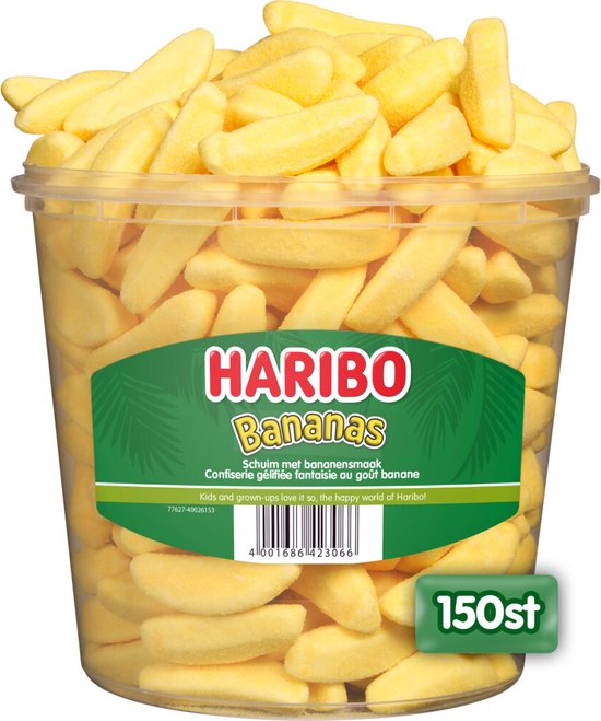 Haribo Bananas - snoep in bananensmaak - silo met 150 stuks à 1050g