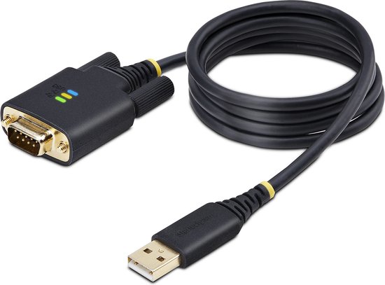 StarTech.com Câble adaptateur USB vers série de 1 m, vis et écrous DB9 interchangeables, rétention COM, USB-A vers DB9 RS232, FTDI IC, Protection ESD niveau 4, WindowsmacOSChromeOSLinux – Construction TPE robuste (1P3FFCB-USB-SERIAL)