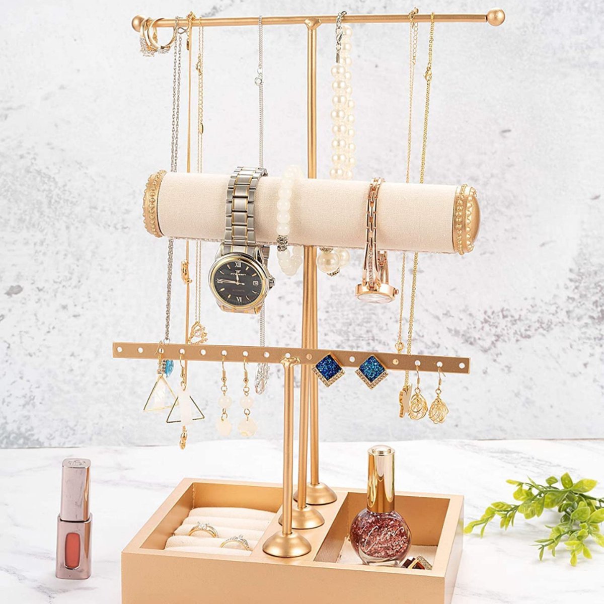 Sieradenstandaard - Juwelenhouder - Sieraden Organizer - Houder voor Horloges/Armbanden/Kettingen - Sieradenrek - Gold van Merkloos / Sans marque — cadeau in Sieraden - foto 7