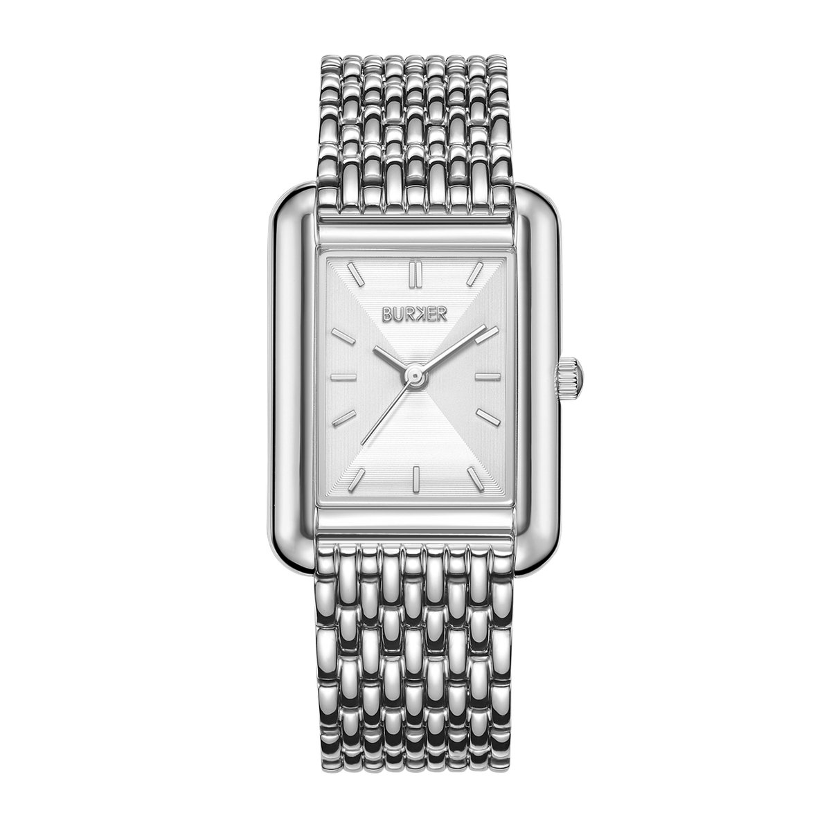 BURKER Olivia Horloge Dames - Vierkant - Zilver - Schakelband - 29mm