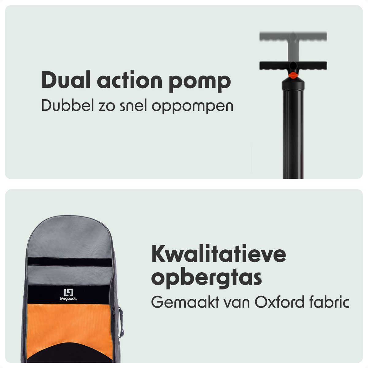 LifeGoods PaddlePro SUP Board - Opblaasbaar Paddle Board - Complete Set - Max. 150KG - 320x81cm - Oranje – foto 6