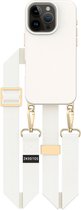 Geschikt voor iPhone 16 Pro Max Hoesje Met Koord - Afneembaar Koordje 16 Pro Max - Backcover Met Koord 16 Pro Max - Telefoonhoesje - Phone Cord - Telefoon Ketting Verstelbaar - Lanyard Hoes - Geschikt voor MagSafe Case - Solidenz Collection - Beige