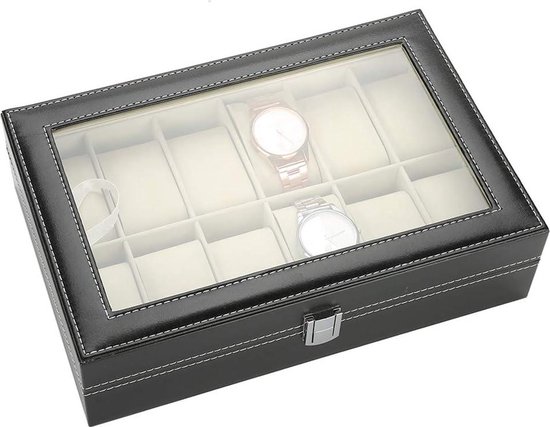 Horlogedoos Horlogekast 3 lagen Pu Lederen horloge Display Box Opslag Houder Organizer Watch Case Sieraden Display Horloge Doos Horloge Sieraden Opbergdoos voor Heren Dames