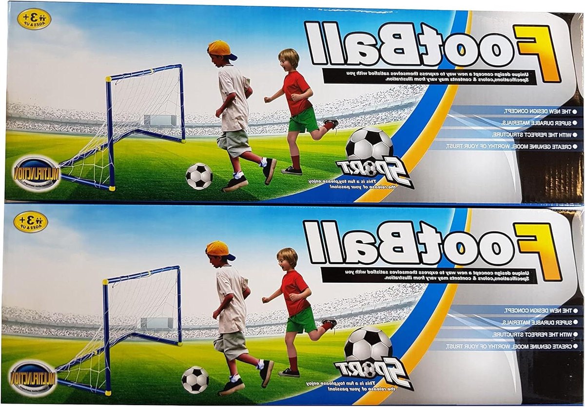 Voetbaldoelen voor kinderen - Interactief minitoren speelgoed - Set van 2 met pomp