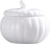 Bol à soupe en céramique blanche - Porte-bonbons citrouille avec couvercle - Bol en Verres pour la décoration - Boîte à bijoux en porcelaine pour cuisine - Boîte de rangement de cuisine.